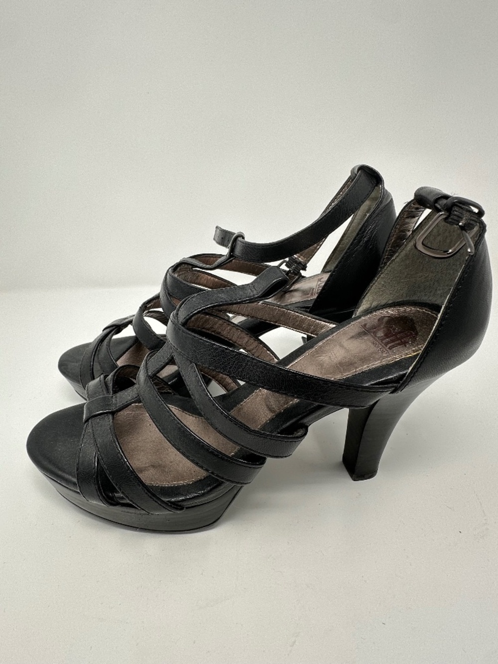Sofft Black Strappy Heels Size 9.5